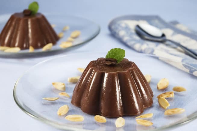 Pudim Flan de chocolate sem lactose