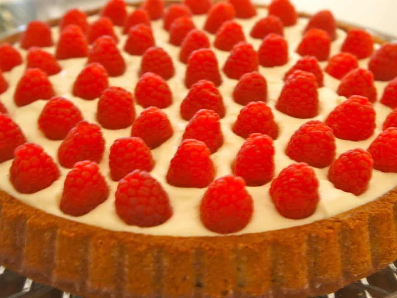 Tarte de Creme de Café e Framboesas